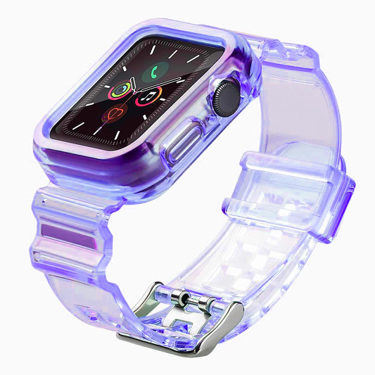 Silicone Band Strap Bracelet Case Strap Light Set for Apple Watch 38mm - Purple_0