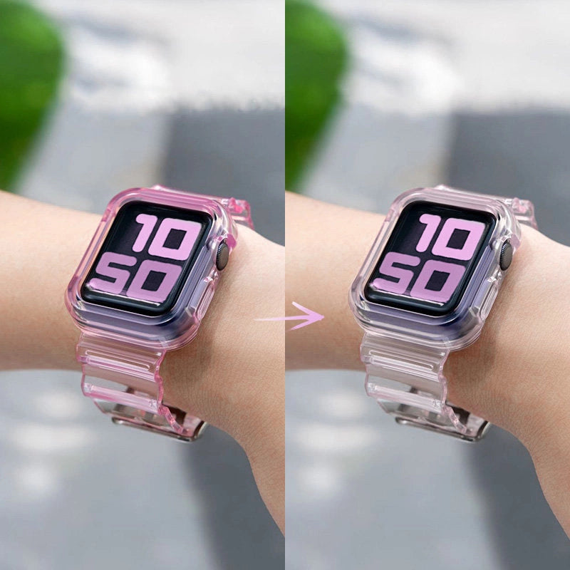 Silicone Band Strap Bracelet Case Strap Light Set for Apple Watch 38mm - Yellow_11