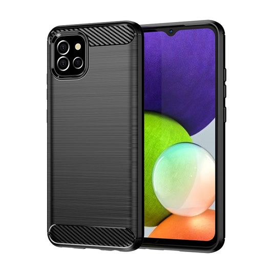 Carbon Case Flexible Cover Case for Samsung A03S EU (166.5) black_0