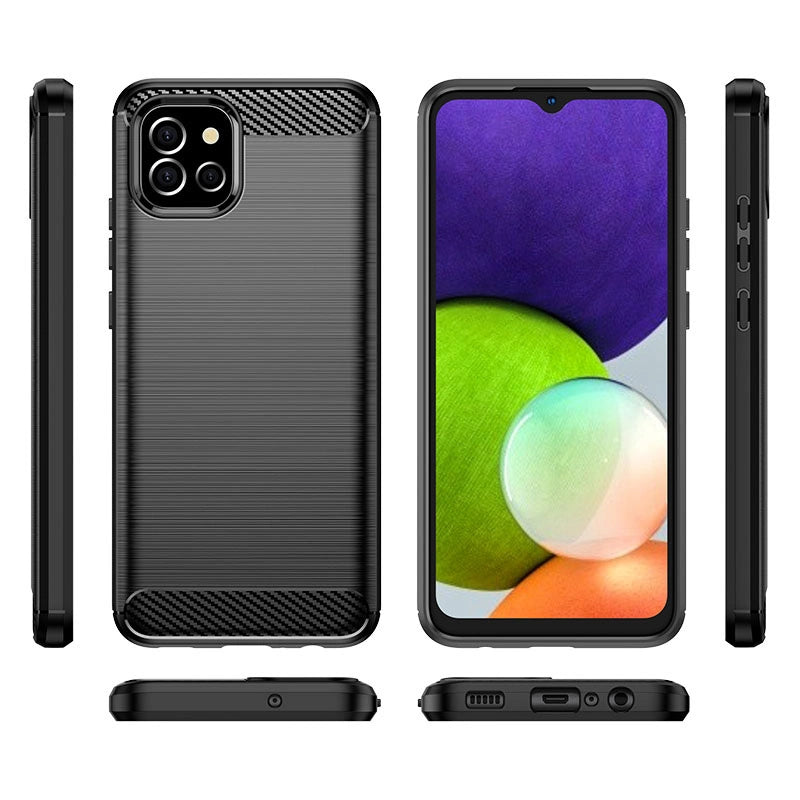 Carbon Case Flexible Cover Case for Samsung A03S EU (166.5) black_5