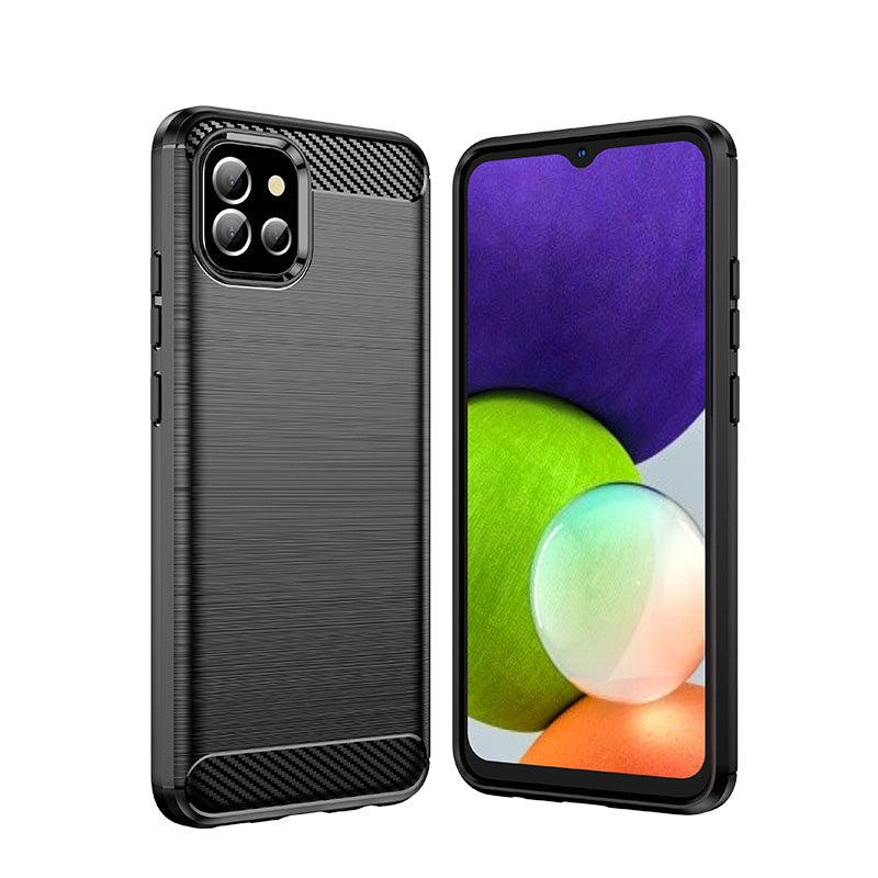 Carbon Case Flexible Cover Case for Samsung A03S EU (166.5) black_1