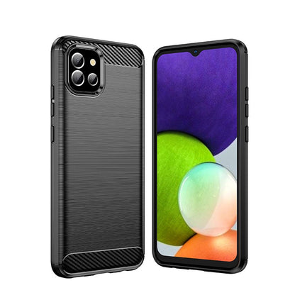 Carbon Case Flexible Cover Case for Samsung A03S EU (166.5) black_1