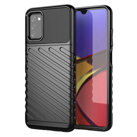 Thunder Case Flexible Tough Rugged Cover TPU Case for Samsung Galaxy A03s black_0