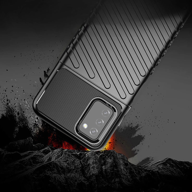 Thunder Case Flexible Tough Rugged Cover TPU Case for Samsung Galaxy A03s black_7
