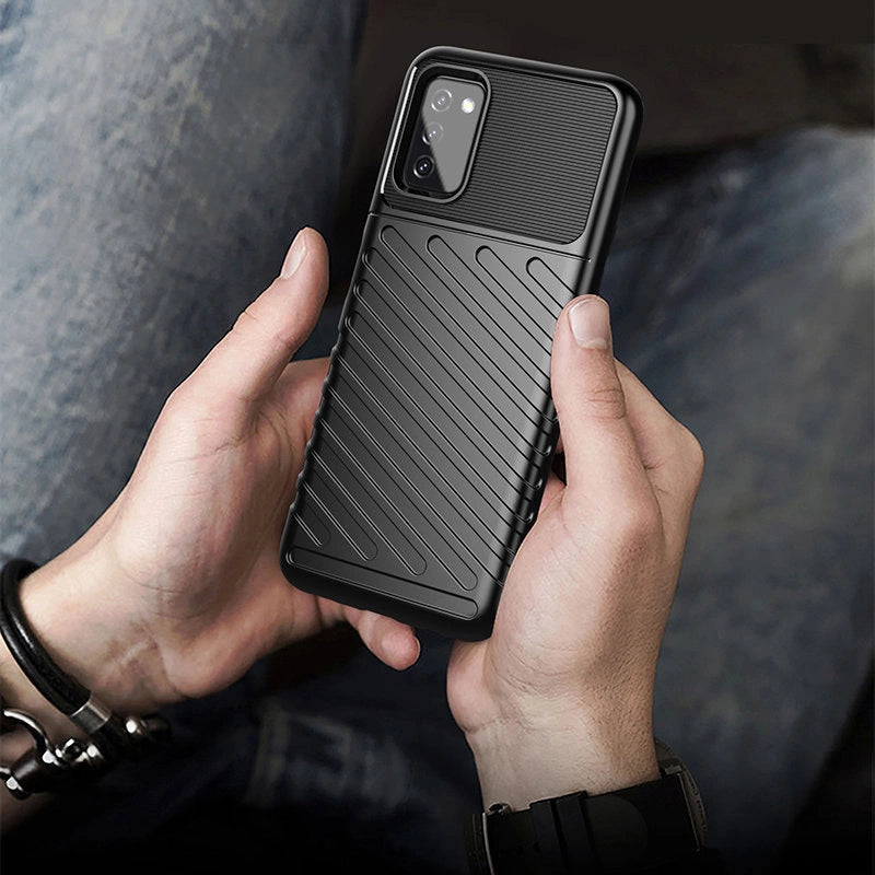 Thunder Case Flexible Tough Rugged Cover TPU Case for Samsung Galaxy A03s black_10