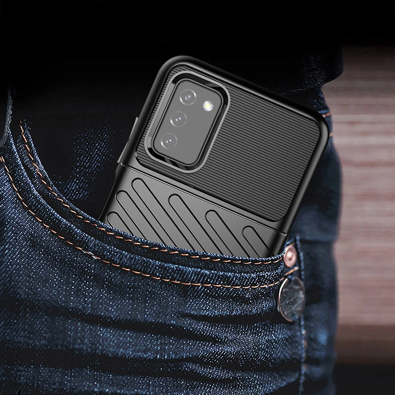 Thunder Case Flexible Tough Rugged Cover TPU Case for Samsung Galaxy A03s black_11