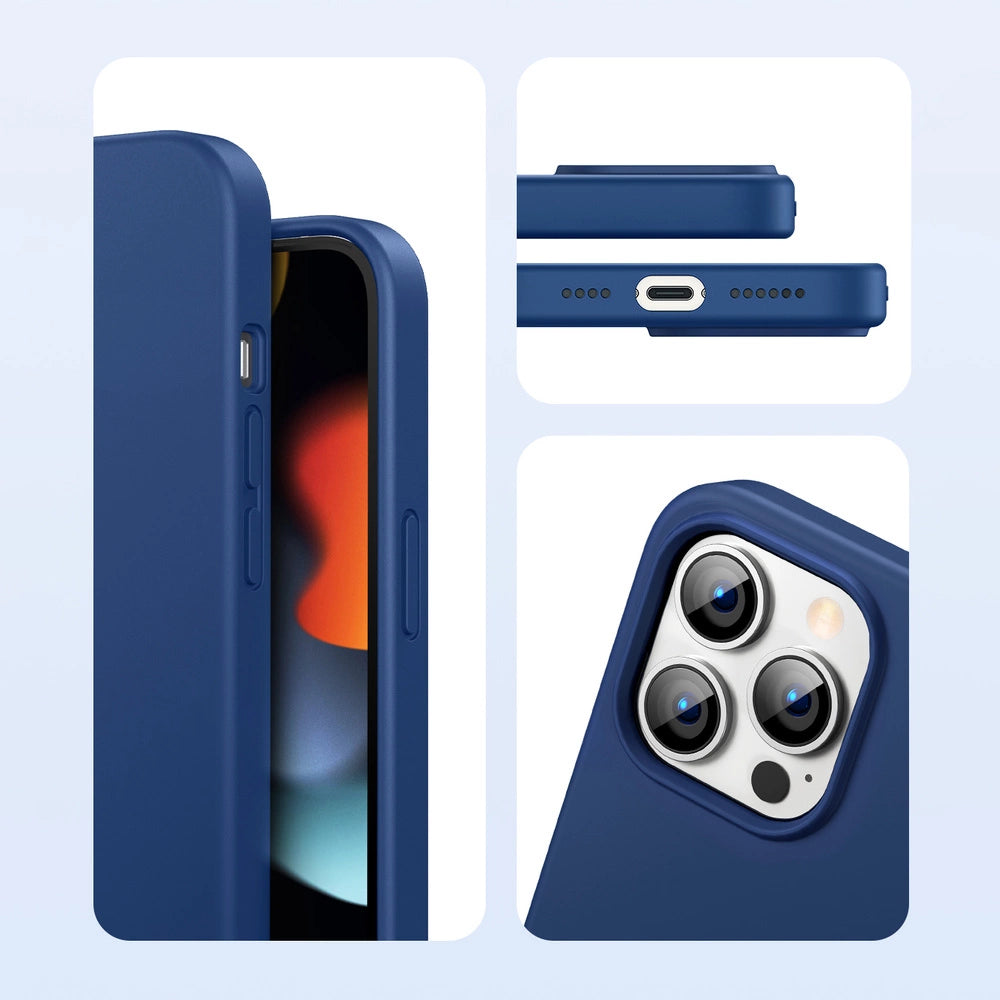 Ugreen Protective Silicone Case rubber flexible silicone case cover for iPhone 13 Pro Max blue_5