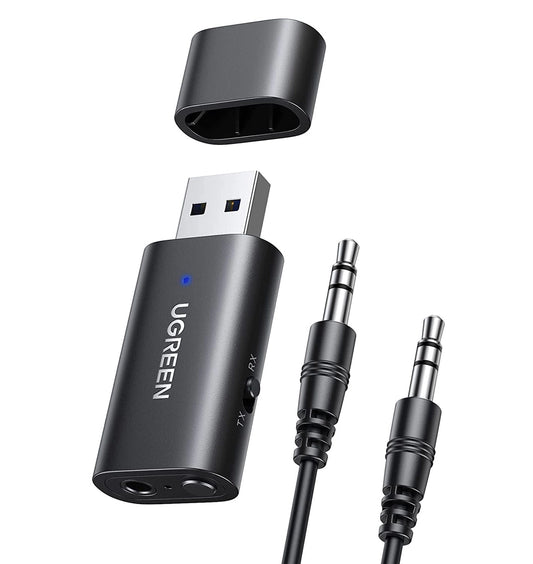 Ugreen Transmitter Bluetooth 5.1 Transmitter / Receiver Wireless Audio Adapter 3.5mm Mini Jack Black (CM523 60300)_0