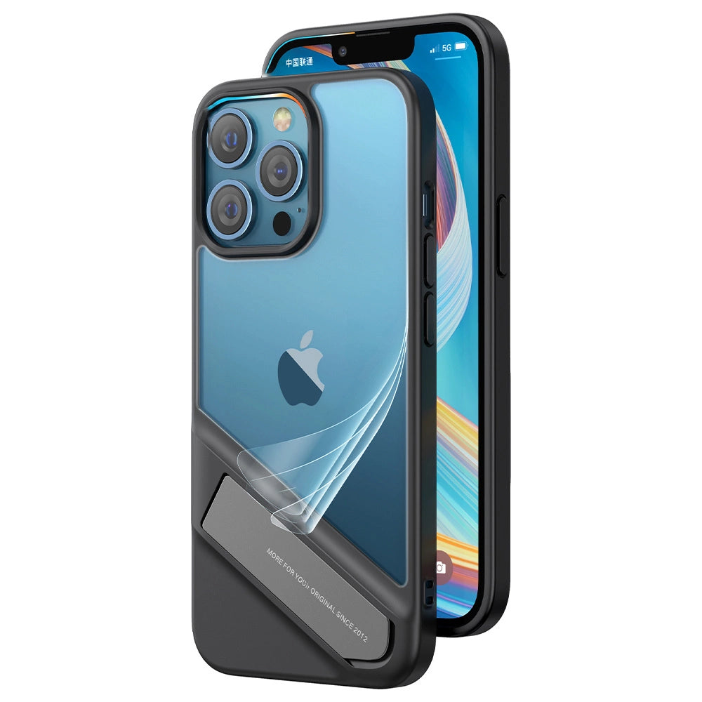 Ugreen Fusion Kickstand Case iPhone 13 Pro Hard Cover with Gel Frame and Stand black (90153)_18