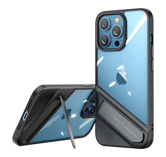 Ugreen Fusion Kickstand Case iPhone 13 Pro Hard Cover with Gel Frame and Stand black (90153)_0