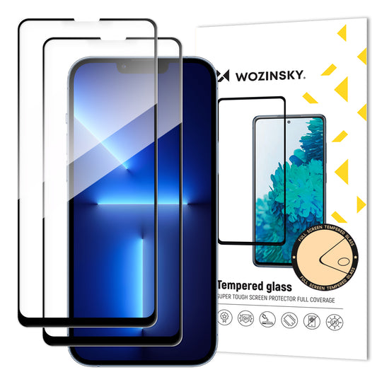 Wozinsky set of 2x super-strong Full Glue full screen tempered glass with Case Friendly frame iPhone 14 Max / 13 Pro Max black_0