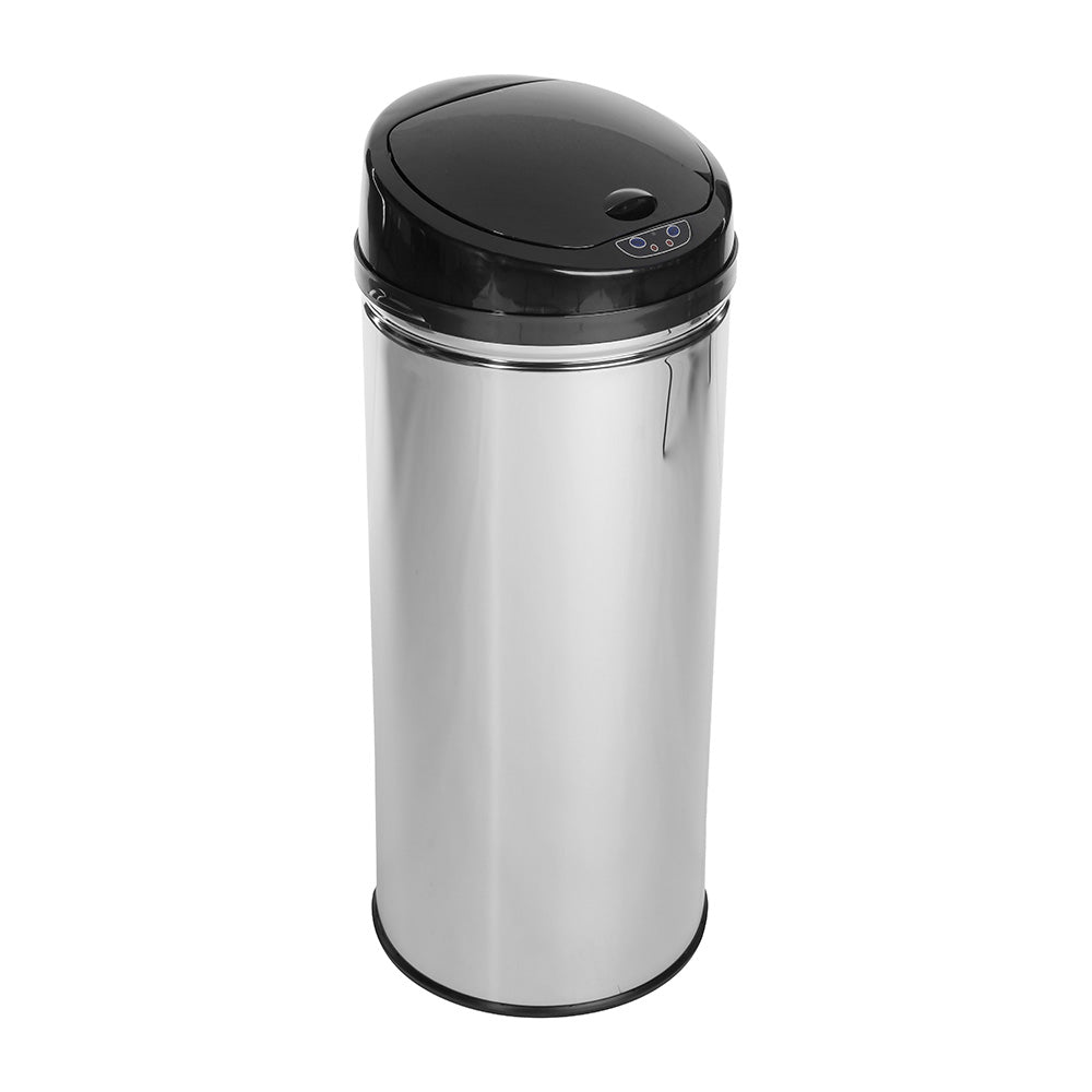 Balde com sensor de abertura automÃ¡tica modelo alfa cor prata/preta 42 litros_0