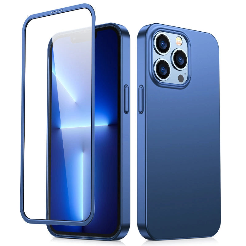 Joyroom 360 Full Case front and back cover for iPhone 13 Pro Max + tempered glass screen protector blue (JR-BP928 blue)_0