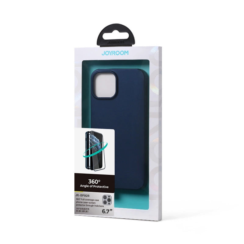 Joyroom 360 Full Case front and back cover for iPhone 13 Pro Max + tempered glass screen protector blue (JR-BP928 blue)_4