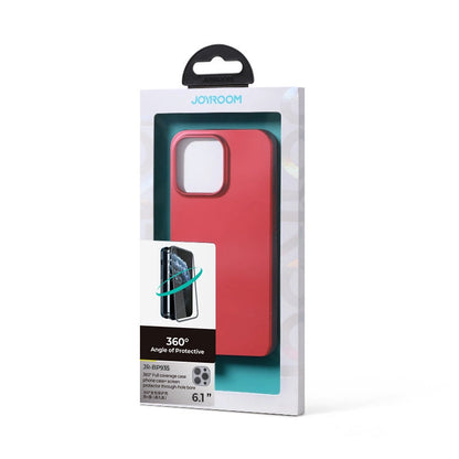 Joyroom 360 Full Case front and back cover for iPhone 13 Pro + tempered glass screen protector red (JR-BP935 red)_4