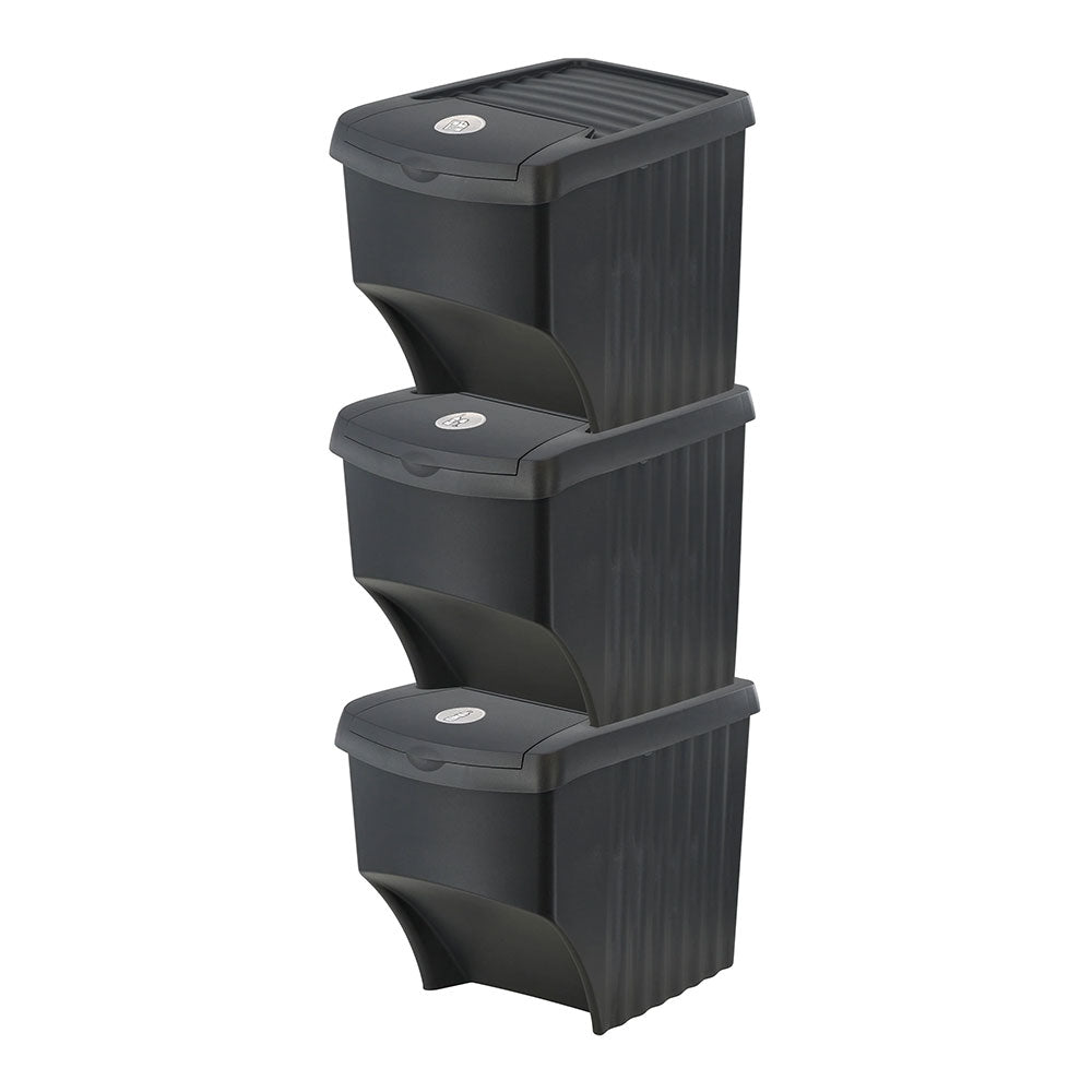 Sistema de caixotes reciclÃ¡veis empilhÃ¡veis 3x22l 392x293x456mm_0
