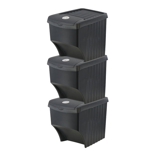 Sistema de caixotes reciclÃ¡veis empilhÃ¡veis 3x22l 392x293x456mm_0