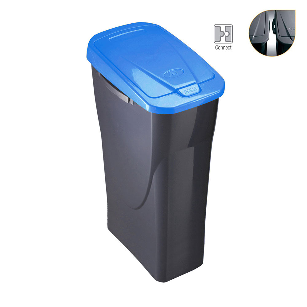 Balde de 25 litros ecobin com tampa de cor azul 24,5x36,5x51cm mondex_0