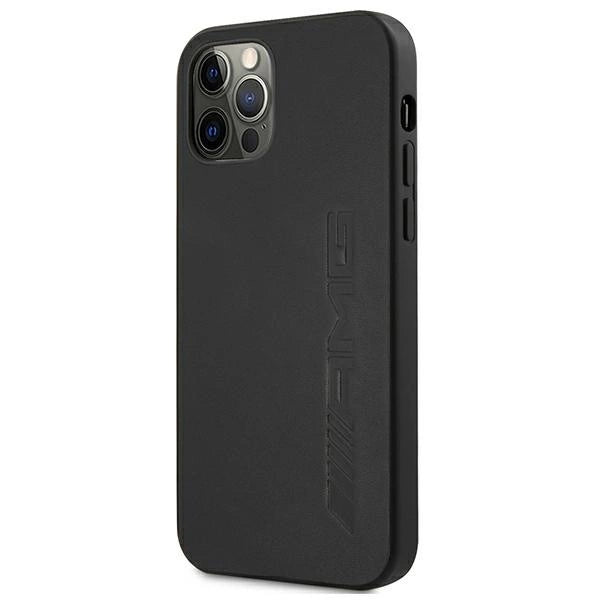 AMG AMHCP12LDOLBK iPhone 12 Pro Max 6,7" czarny/black hardcase Leather Hot Stamped_1
