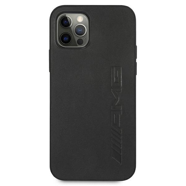 AMG AMHCP12LDOLBK iPhone 12 Pro Max 6,7" czarny/black hardcase Leather Hot Stamped_2