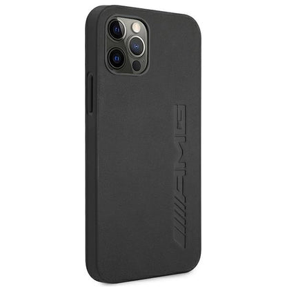 AMG AMHCP12LDOLBK iPhone 12 Pro Max 6,7" czarny/black hardcase Leather Hot Stamped_3