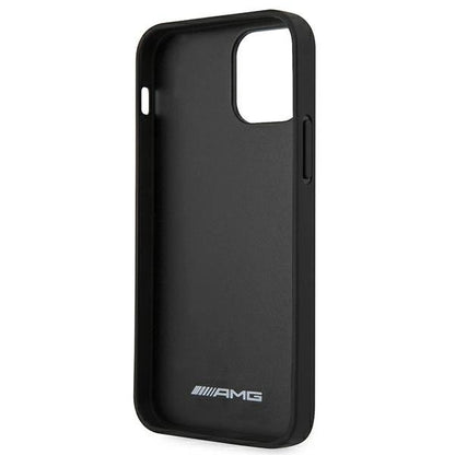 AMG AMHCP12LDOLBK iPhone 12 Pro Max 6,7" czarny/black hardcase Leather Hot Stamped_6