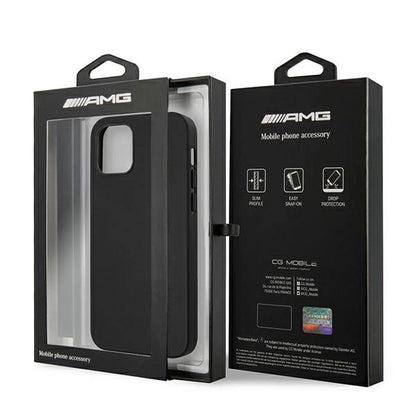 AMG AMHCP12LDOLBK iPhone 12 Pro Max 6,7" czarny/black hardcase Leather Hot Stamped_7