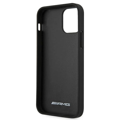 AMG AMHCP12SGSEBK iPhone 12 mini 5,4" czarny/black hardcase Leather Debossed Lines_6