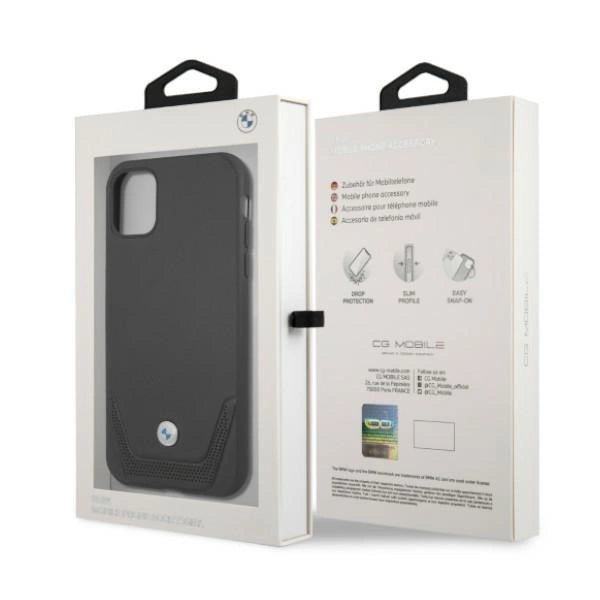 Etui BMW BMHCN61RSWPK iPhone 11 6,1" / Xr czarny/black hardcase Leather Perforate_7