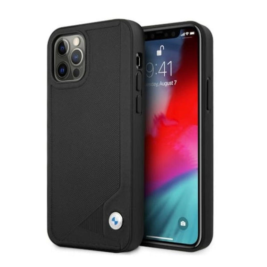 Etui BMW BMHCP12LRCDPK iPhone 12 Pro Max 6,7" czarny/black hardcase Leather Deboss_0