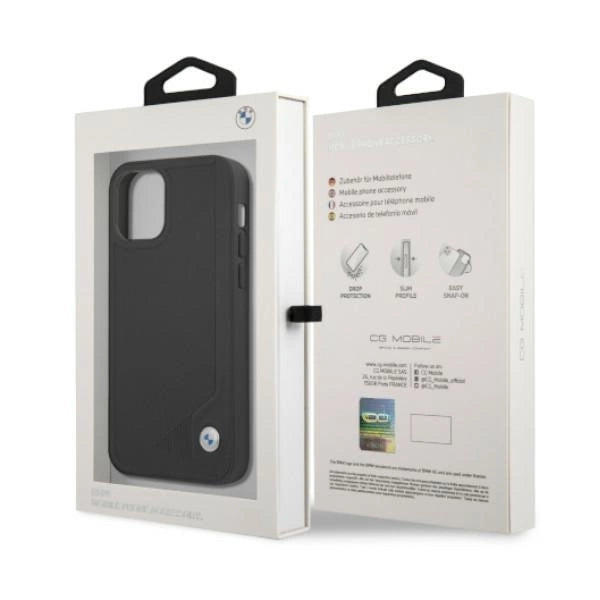 Etui BMW BMHCP12LRCDPK iPhone 12 Pro Max 6,7" czarny/black hardcase Leather Deboss_7