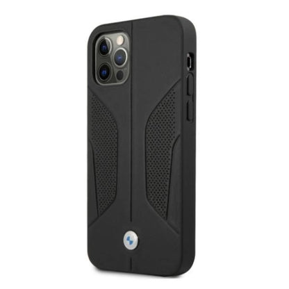 Etui BMW BMHCP12LRSCSK iPhone 12 Pro Max 6,7" czarny/black hardcase Leather Perforate Sides_1
