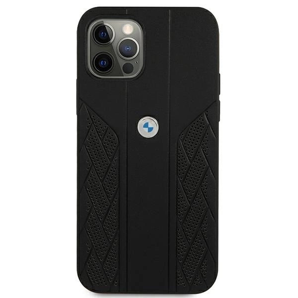 Etui BMW BMHCP12LRSPPK iPhone 12 Pro Max 6,7" czarny/black hardcase Leather Curve Perforate_2