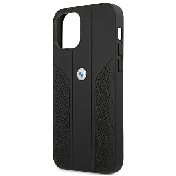 Etui BMW BMHCP12LRSPPK iPhone 12 Pro Max 6,7" czarny/black hardcase Leather Curve Perforate_5