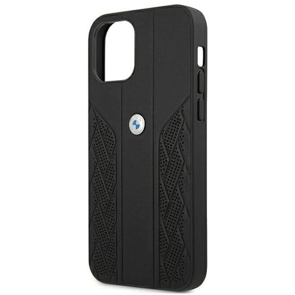 Etui BMW BMHCP12LRSPPK iPhone 12 Pro Max 6,7" czarny/black hardcase Leather Curve Perforate_5