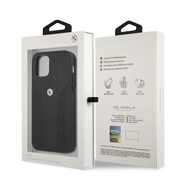 Etui BMW BMHCP12LRSPPK iPhone 12 Pro Max 6,7" czarny/black hardcase Leather Curve Perforate_7