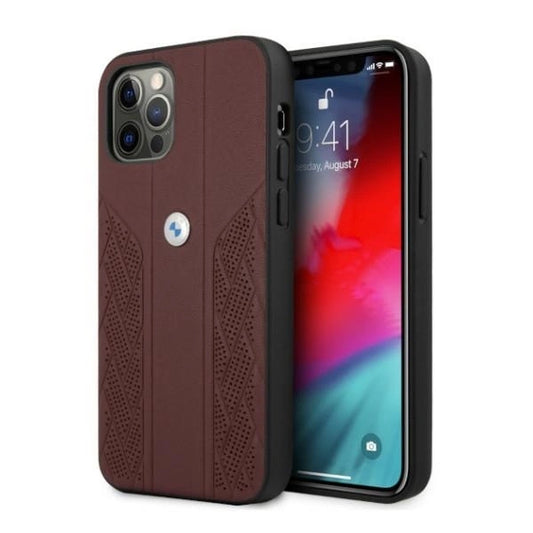 Etui BMW BMHCP12LRSPPR iPhone 12 Pro Max 6,7" czerwony/red hardcase Leather Curve Perforate_0