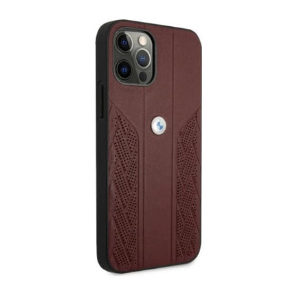 Etui BMW BMHCP12LRSPPR iPhone 12 Pro Max 6,7" czerwony/red hardcase Leather Curve Perforate_3