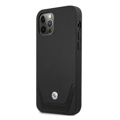 Etui BMW BMHCP12LRSWPK iPhone 12 Pro Max 6,7" czarny/black hardcase Leather Perforate_1