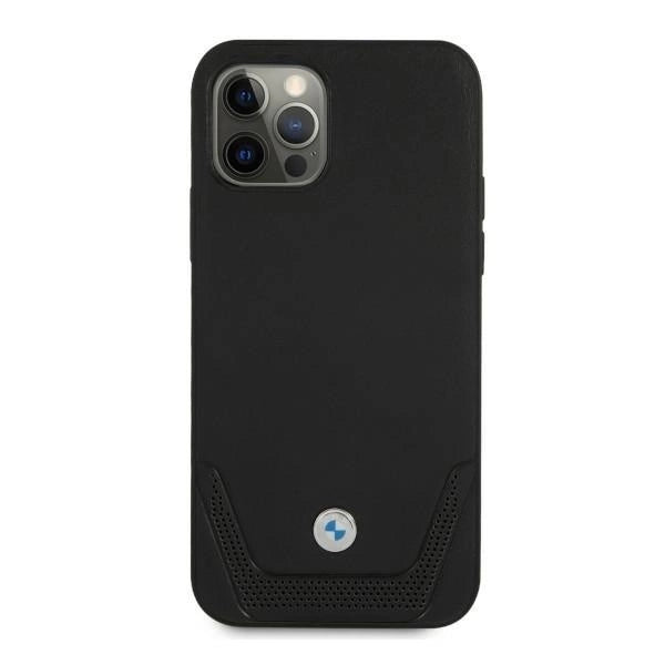 Etui BMW BMHCP12LRSWPK iPhone 12 Pro Max 6,7" czarny/black hardcase Leather Perforate_2