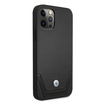 Etui BMW BMHCP12LRSWPK iPhone 12 Pro Max 6,7" czarny/black hardcase Leather Perforate_3