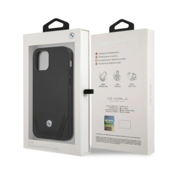Etui BMW BMHCP12LRSWPK iPhone 12 Pro Max 6,7" czarny/black hardcase Leather Perforate_7