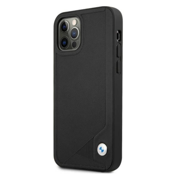 Etui BMW BMHCP12MRCDPK iPhone 12/12 Pro 6,1" czarny/black hardcase Leather Deboss_1