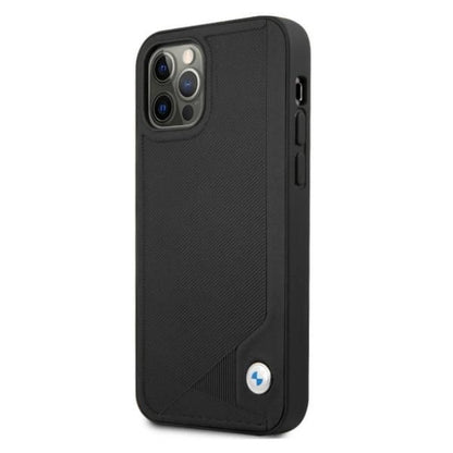 Etui BMW BMHCP12MRCDPK iPhone 12/12 Pro 6,1" czarny/black hardcase Leather Deboss_1