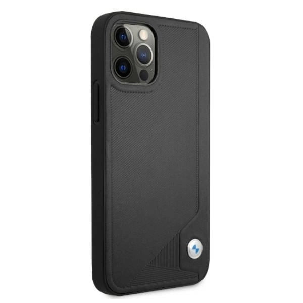 Etui BMW BMHCP12MRCDPK iPhone 12/12 Pro 6,1" czarny/black hardcase Leather Deboss_3