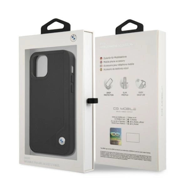 Etui BMW BMHCP12MRCDPK iPhone 12/12 Pro 6,1" czarny/black hardcase Leather Deboss_7