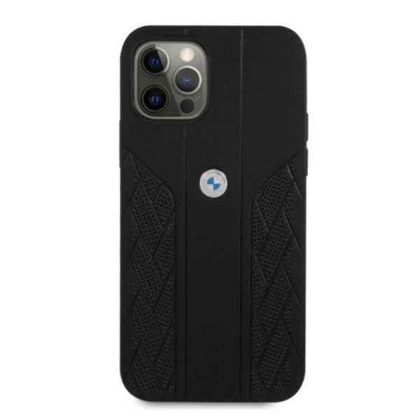 Etui BMW BMHCP12MRSPPK iPhone 12/12 Pro 6,1" czarny/black hardcase Leather Curve Perforate_2