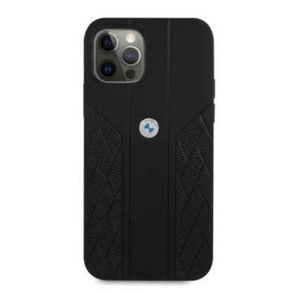 Etui BMW BMHCP12MRSPPK iPhone 12/12 Pro 6,1" czarny/black hardcase Leather Curve Perforate_2