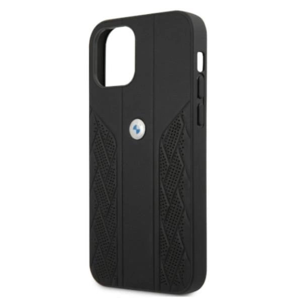 Etui BMW BMHCP12MRSPPK iPhone 12/12 Pro 6,1" czarny/black hardcase Leather Curve Perforate_5