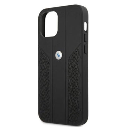 Etui BMW BMHCP12MRSPPK iPhone 12/12 Pro 6,1" czarny/black hardcase Leather Curve Perforate_5